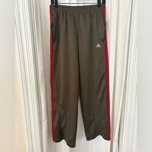 VTG Adidas Green Joggers with Red Accents